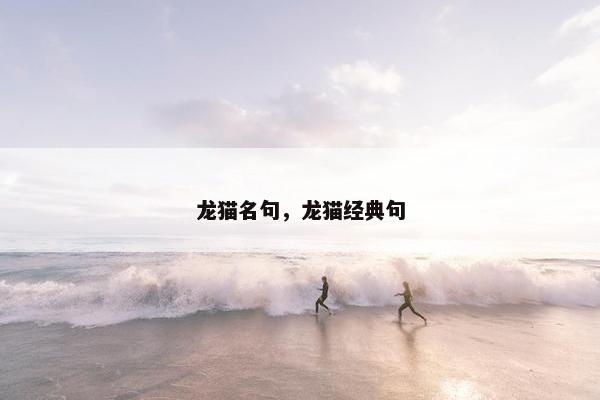 龙猫名句，龙猫经典句