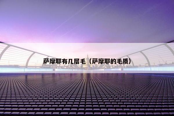 萨摩耶有几层毛（萨摩耶的毛质）