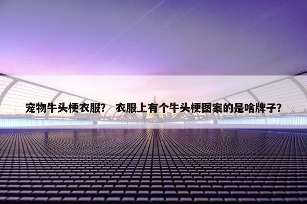 宠物牛头梗衣服？ 衣服上有个牛头梗图案的是啥牌子？