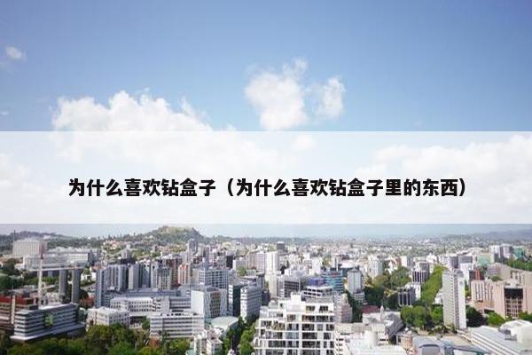 为什么喜欢钻盒子（为什么喜欢钻盒子里的东西）