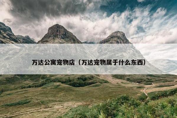 万达公寓宠物店（万达宠物属于什么东西）