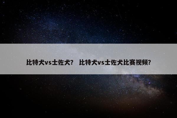 比特犬vs士佐犬？ 比特犬vs士佐犬比赛视频？