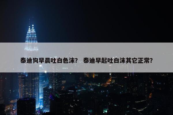 泰迪狗早晨吐白色沫？ 泰迪早起吐白沫其它正常？