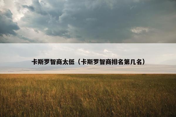 卡斯罗智商太低（卡斯罗智商排名第几名）