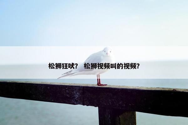 松狮狂吠？ 松狮视频叫的视频？