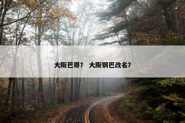 大阪巴哥？ 大阪钢巴改名？