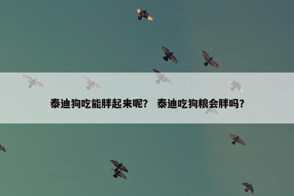 泰迪狗吃能胖起来呢？ 泰迪吃狗粮会胖吗？
