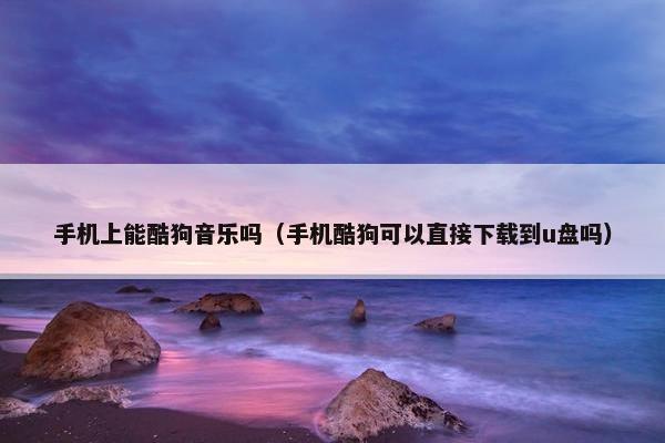 手机上能酷狗音乐吗（手机酷狗可以直接下载到u盘吗）