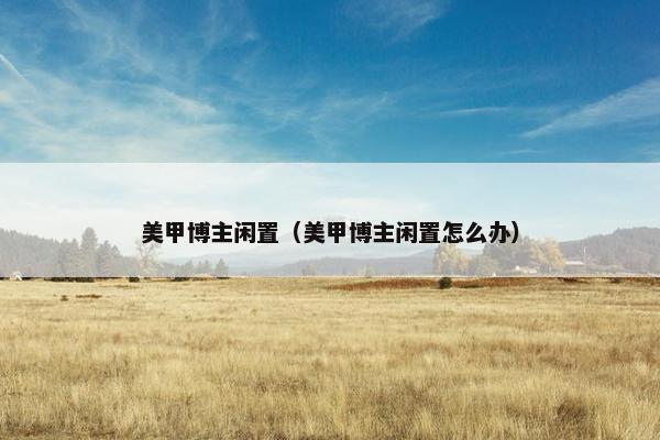 美甲博主闲置（美甲博主闲置怎么办）