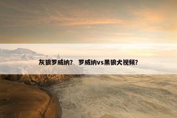 灰狼罗威纳？ 罗威纳vs黑狼犬视频？
