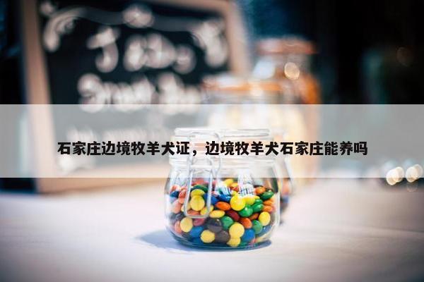 石家庄边境牧羊犬证，边境牧羊犬石家庄能养吗