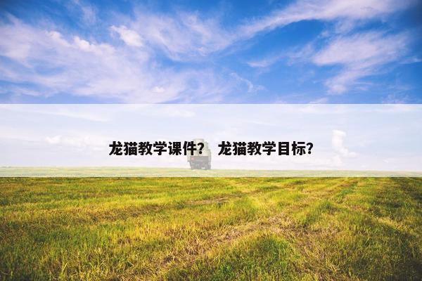 龙猫教学课件？ 龙猫教学目标？