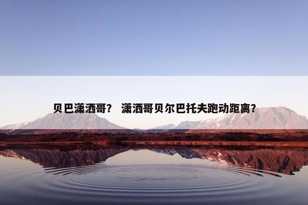 贝巴潇洒哥？ 潇洒哥贝尔巴托夫跑动距离？