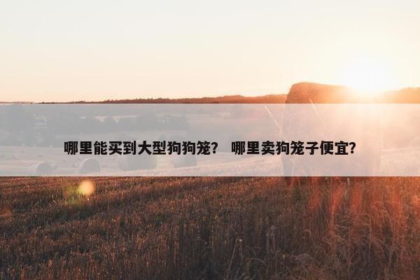 哪里能买到大型狗狗笼？ 哪里卖狗笼子便宜？