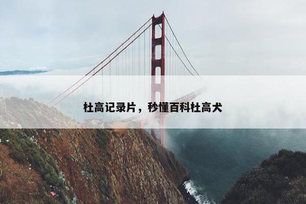 杜高记录片，秒懂百科杜高犬