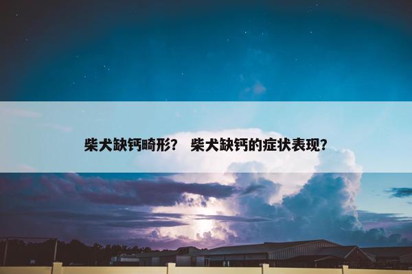 柴犬缺钙畸形？ 柴犬缺钙的症状表现？