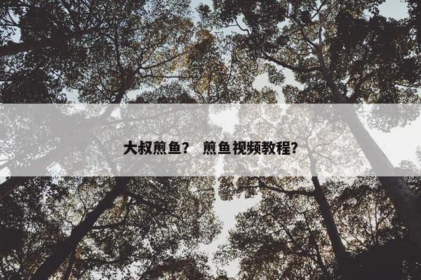 大叔煎鱼？ 煎鱼视频教程？