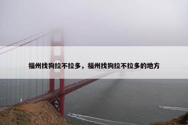 福州找狗拉不拉多，福州找狗拉不拉多的地方