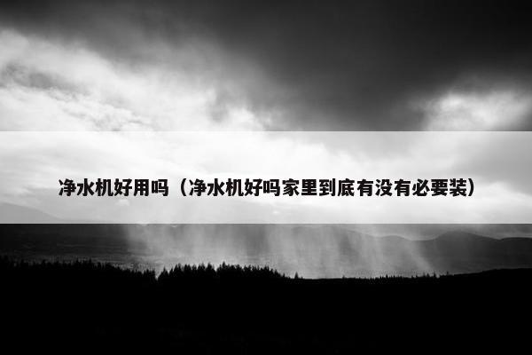 净水机好用吗（净水机好吗家里到底有没有必要装）