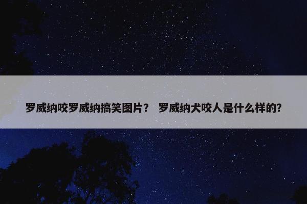 罗威纳咬罗威纳搞笑图片？ 罗威纳犬咬人是什么样的？