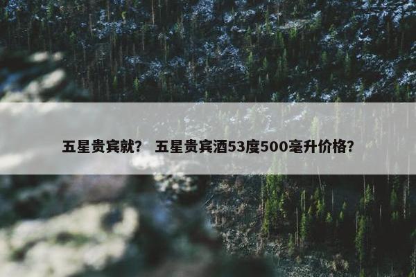 五星贵宾就？ 五星贵宾酒53度500毫升价格？