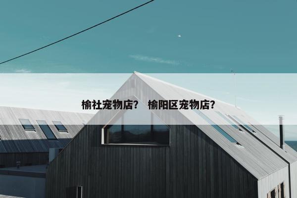 榆社宠物店？ 榆阳区宠物店？