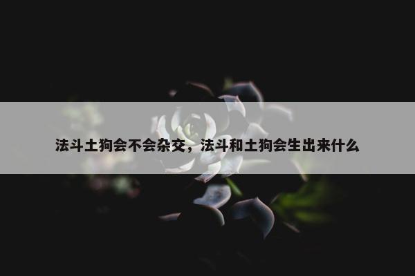 法斗土狗会不会杂交，法斗和土狗会生出来什么