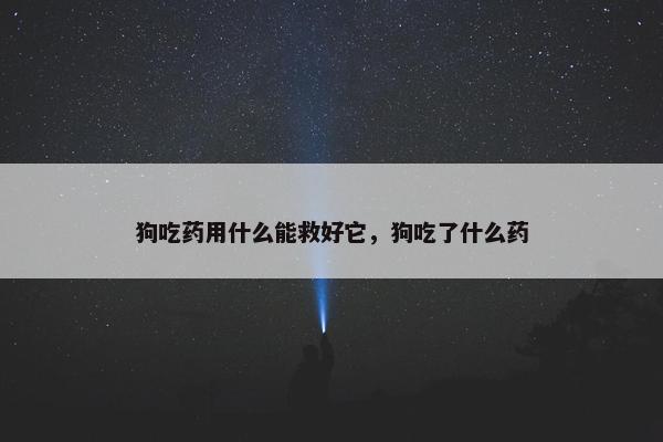 狗吃药用什么能救好它，狗吃了什么药