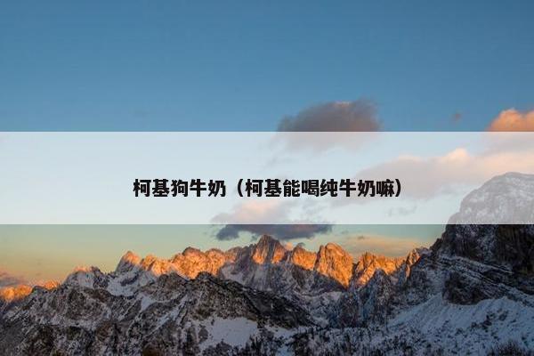 柯基狗牛奶（柯基能喝纯牛奶嘛）