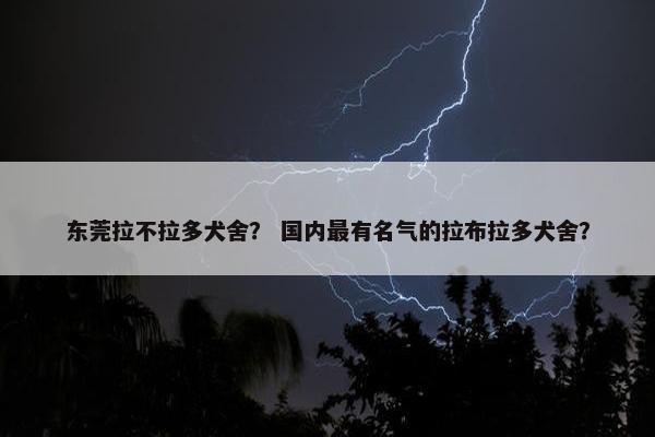 东莞拉不拉多犬舍？ 国内最有名气的拉布拉多犬舍？