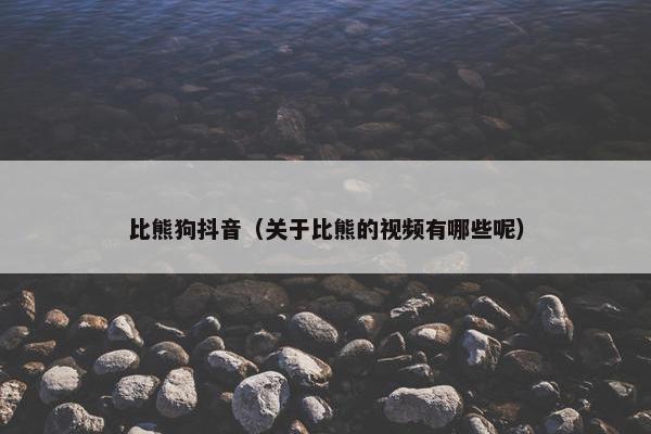 比熊狗抖音（关于比熊的视频有哪些呢）