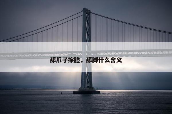 舔爪子擦脸，舔脚什么含义
