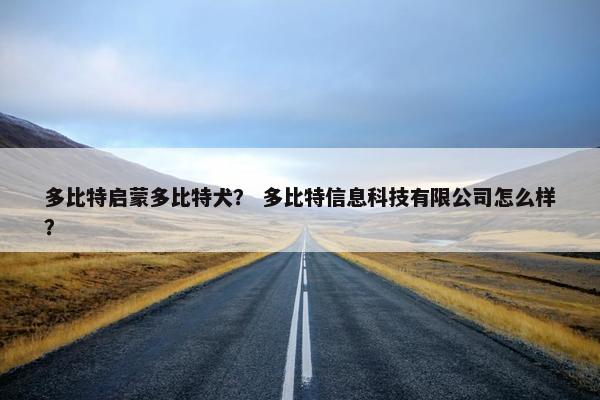 多比特启蒙多比特犬？ 多比特信息科技有限公司怎么样？