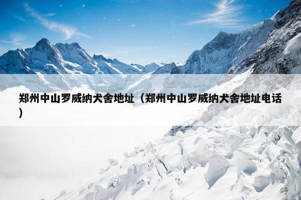 郑州中山罗威纳犬舍地址（郑州中山罗威纳犬舍地址电话）
