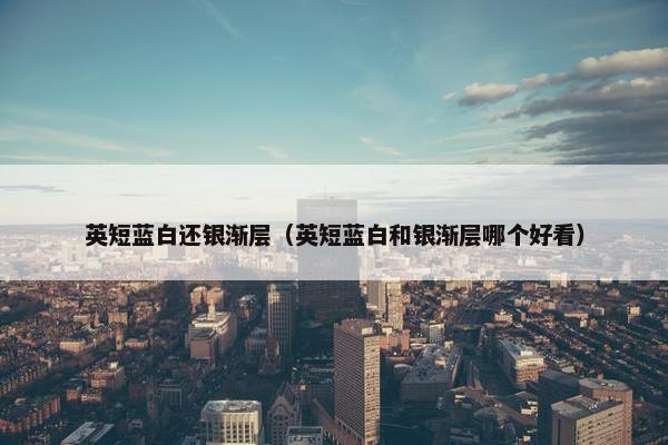 英短蓝白还银渐层（英短蓝白和银渐层哪个好看）