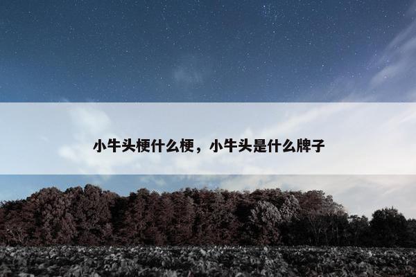 小牛头梗什么梗，小牛头是什么牌子