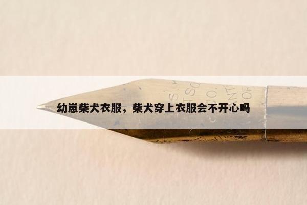 幼崽柴犬衣服，柴犬穿上衣服会不开心吗
