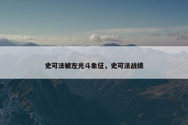 史可法被左光斗象征，史可法战绩