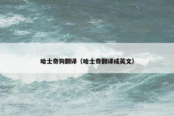 哈士奇狗翻译（哈士奇翻译成英文）