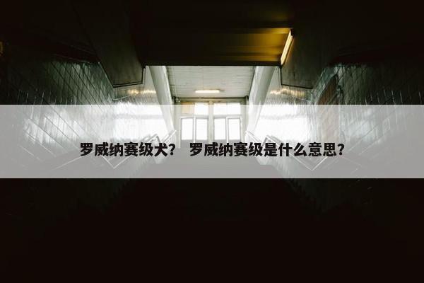 罗威纳赛级犬？ 罗威纳赛级是什么意思？