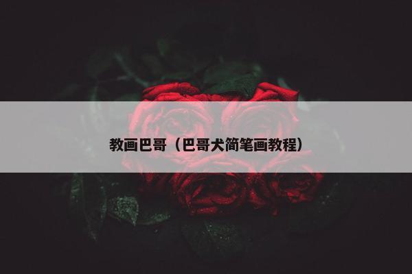 教画巴哥（巴哥犬简笔画教程）