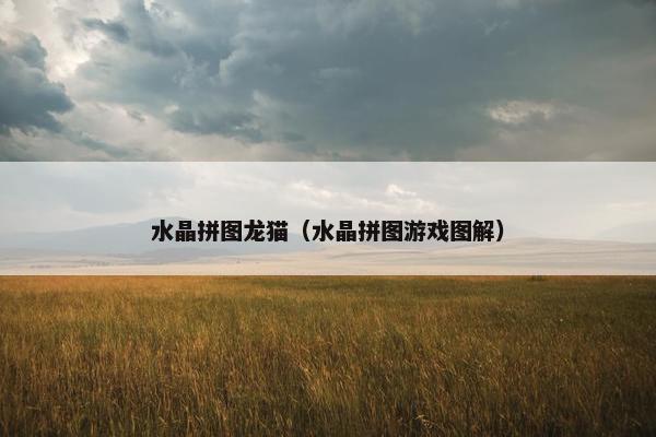 水晶拼图龙猫（水晶拼图游戏图解）