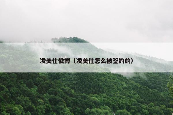 凌美仕徽博（凌美仕怎么被签约的）