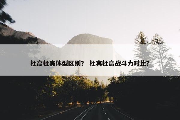 杜高杜宾体型区别？ 杜宾杜高战斗力对比？