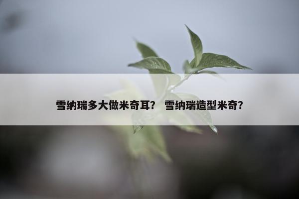 雪纳瑞多大做米奇耳？ 雪纳瑞造型米奇？