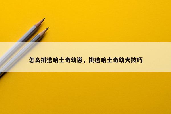 怎么挑选哈士奇幼崽，挑选哈士奇幼犬技巧