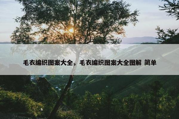 毛衣编织图案大全，毛衣编织图案大全图解 简单
