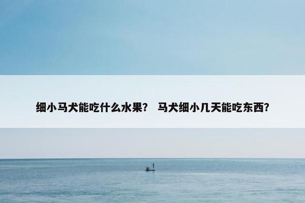 细小马犬能吃什么水果？ 马犬细小几天能吃东西？