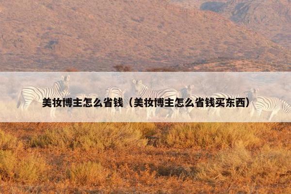 美妆博主怎么省钱（美妆博主怎么省钱买东西）