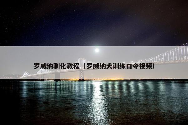 罗威纳驯化教程（罗威纳犬训练口令视频）
